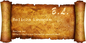 Belicza Levente névjegykártya