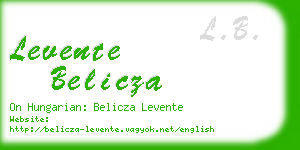 levente belicza business card